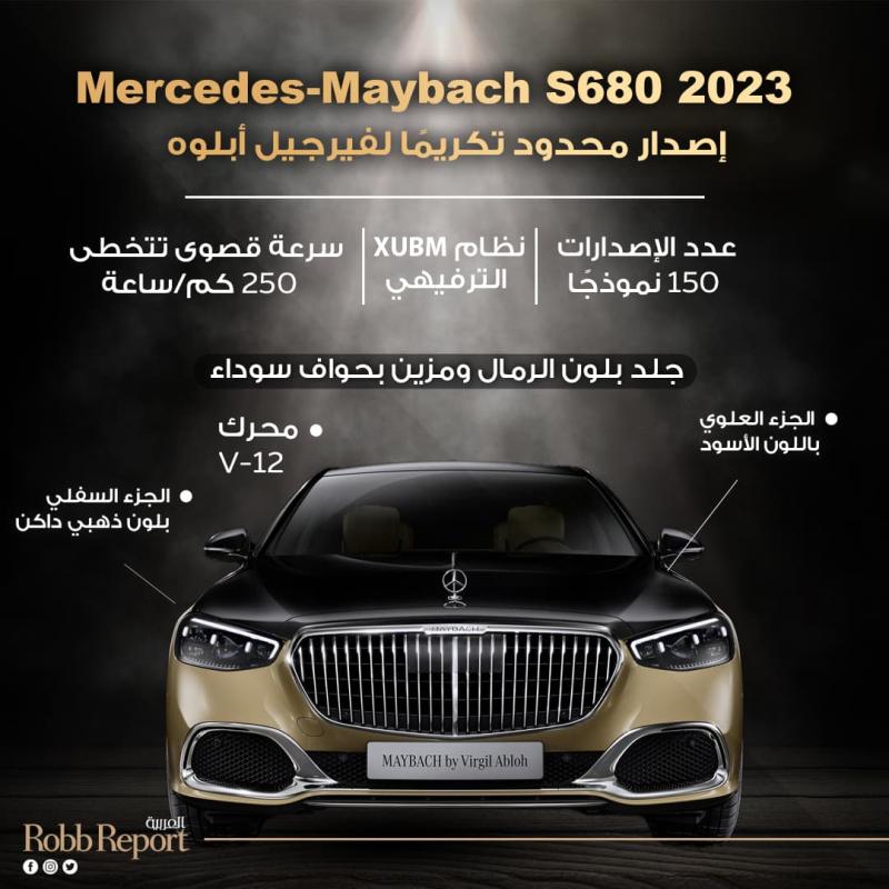 إنفوجراف سيارة مرسيدس مايباخ 2023 S680