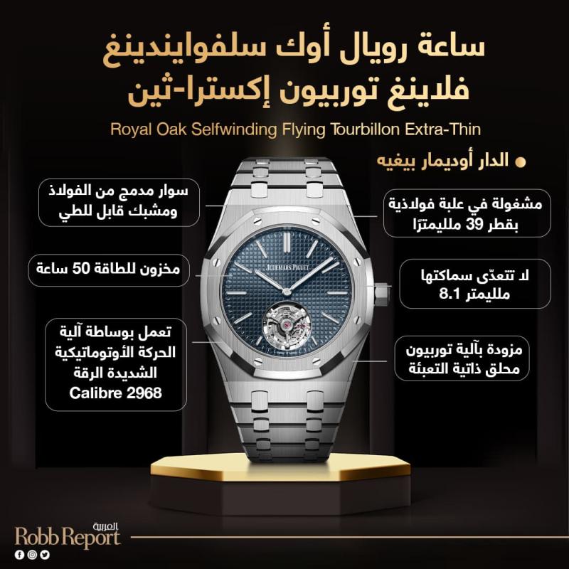 إنفوجراف لساعة Royal Oak Selfwinding Flying Tourbillon Extra-Thin