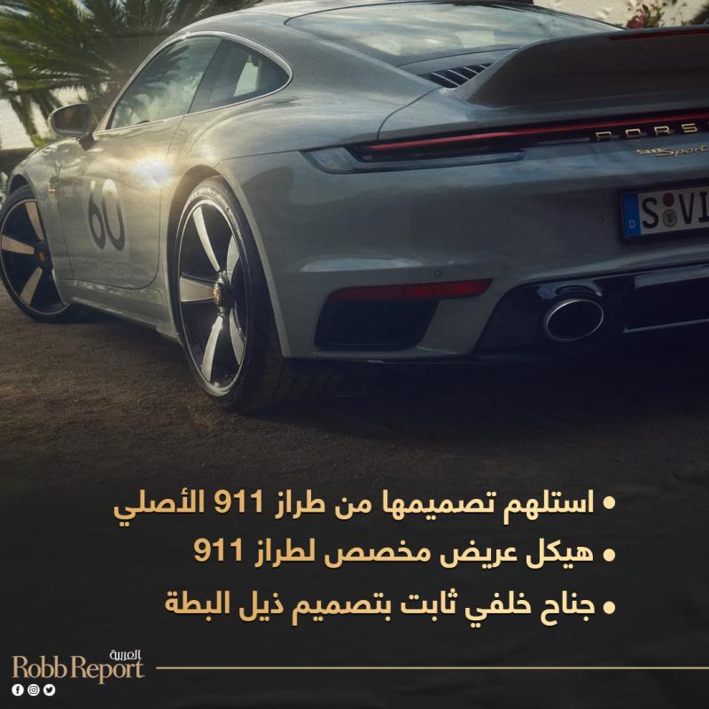 إنفوجراف سيارة Porsche 911 Sport Classic