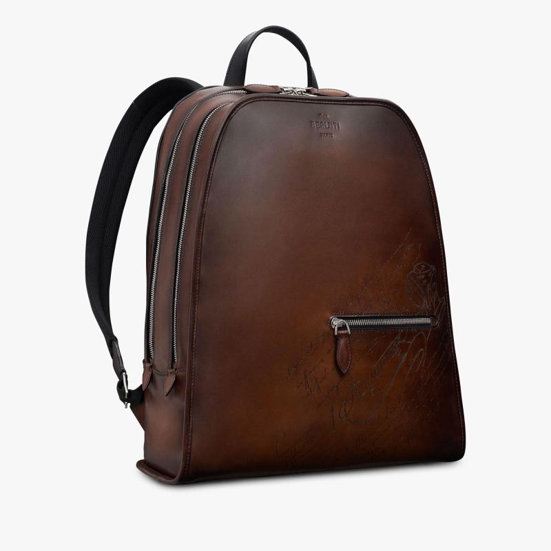 Berluti Working Day Scritto Leather Backpack
