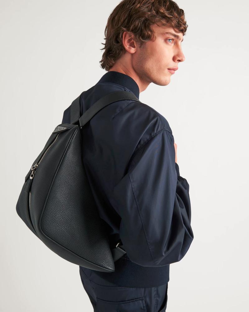 The Prada Triangle Leather Backpack