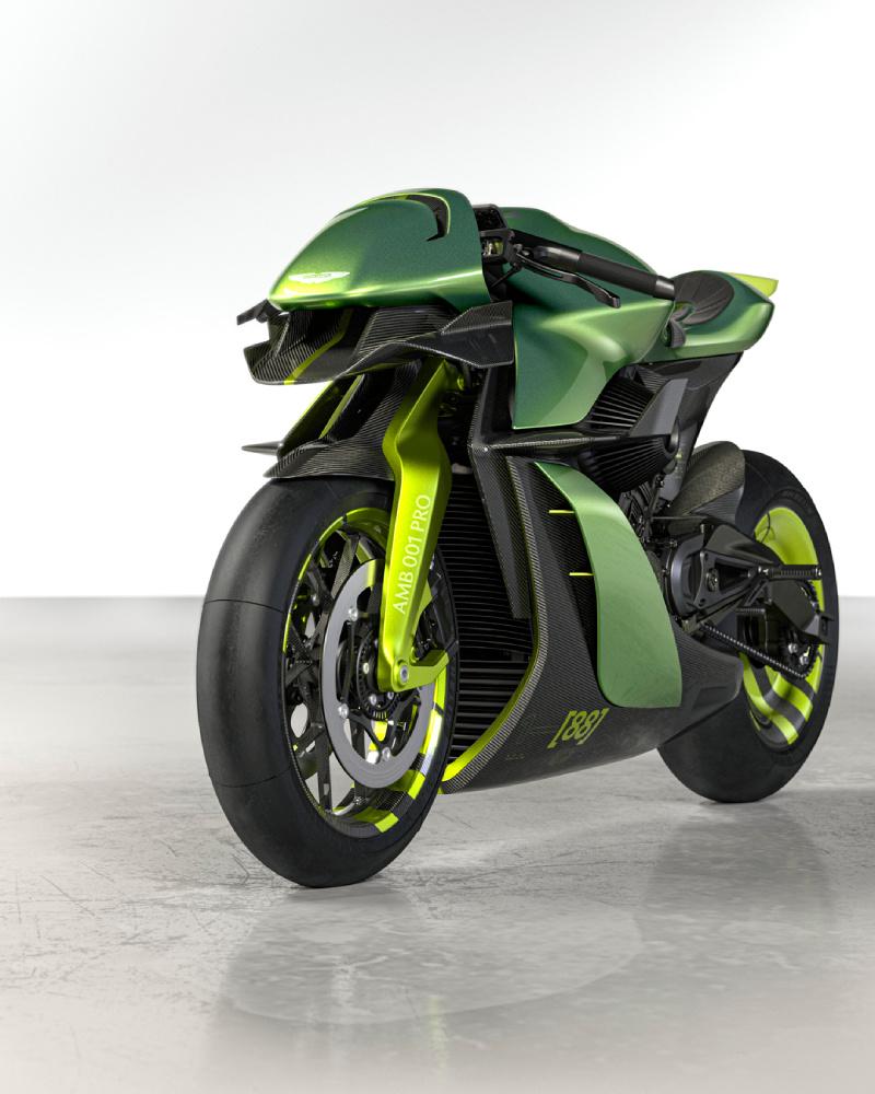 دراجة نارية مخصصة لحلبات السباق من تصميم براف سوبريور وبتوقيع أستون مارتن.