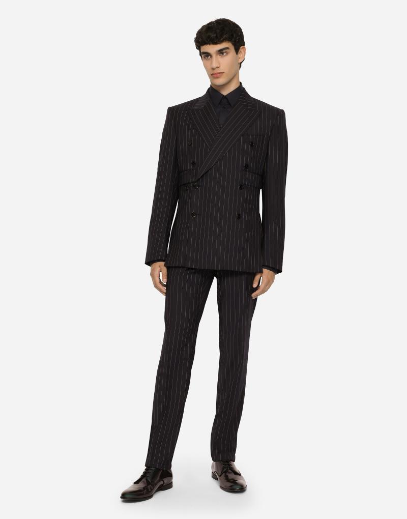 D&G Double-breasted Pinstripe Stretch Wool Sicily-fit Suit