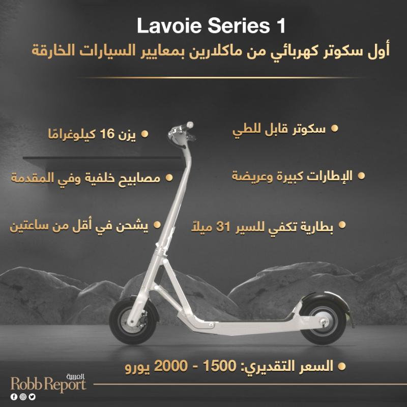 Lavoie Series 1.. أول سكوتر كهربائي من ماكلارين بمعايير السيارات الخارقة