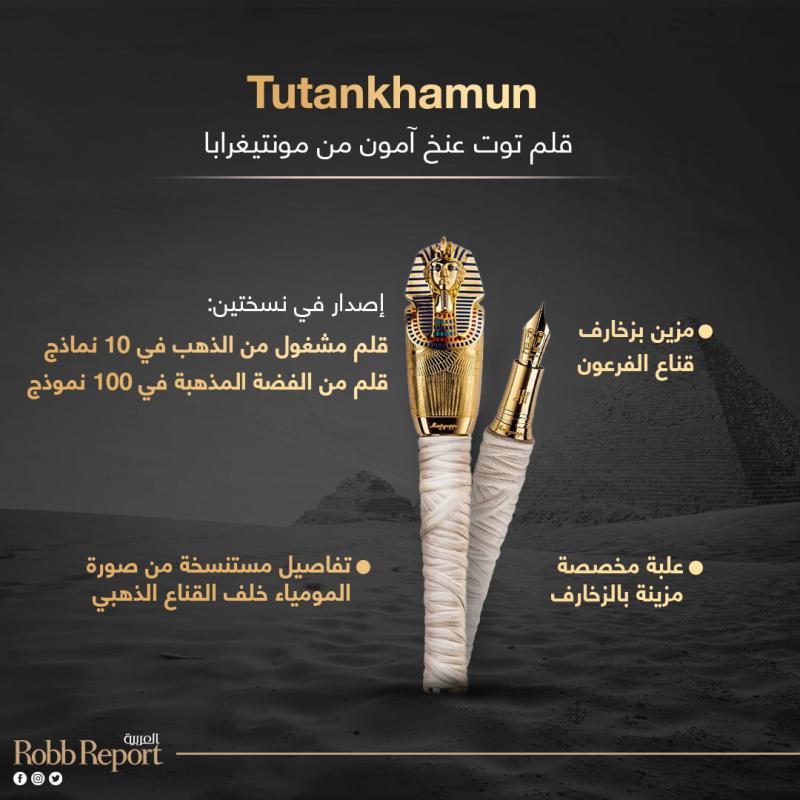 تتيح الدار القلم في نسخة من الذهب وأخرى من الفضة المذهبة استنسخت في كلتيهما الزخارف التي زينت القناع الفرعوني. 