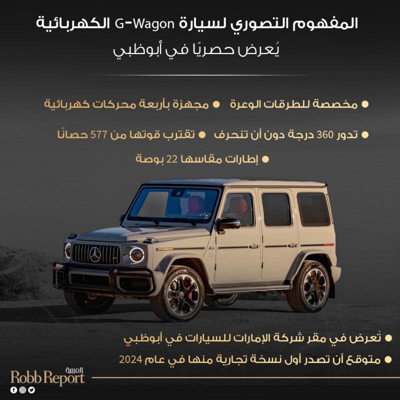 المفهوم التصوري لسيارة G-Wagon الكهربائية يُعرض حصريًا في أبوظبي. 