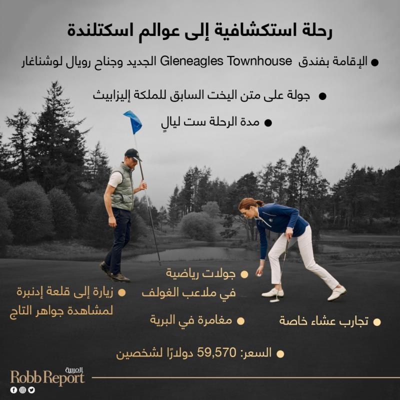 تشمل الهدية جولات غولف ماتعة على أرض الملاعب الثلاثة الشهيرة التي تحتضنها ملكية منتجع Gleneagles. 