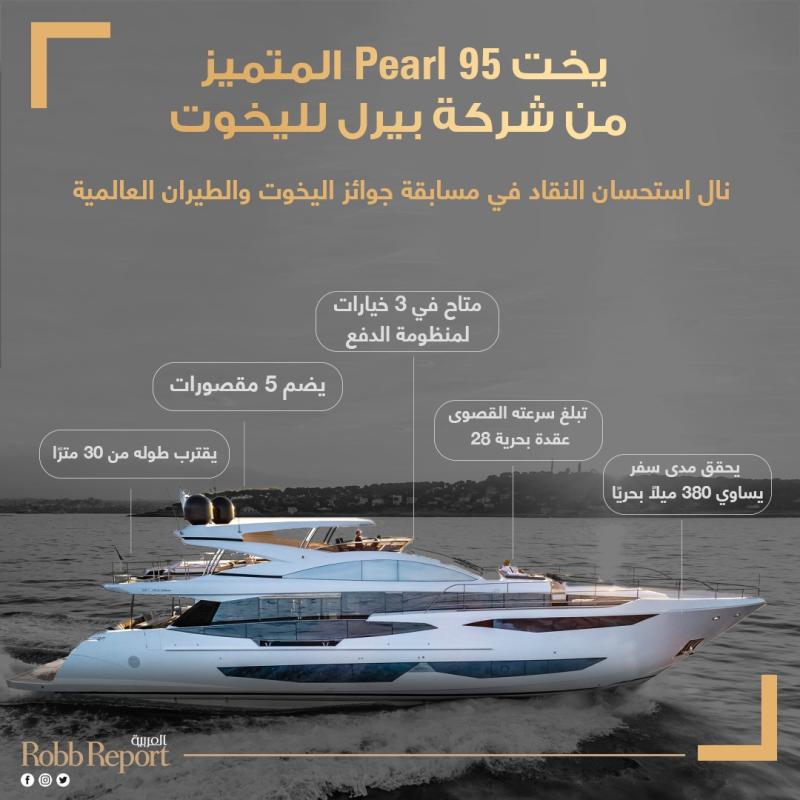 يخت Pearl 95 المتميز من شركة بيرل لليخوت يواصل حصد الجوائز