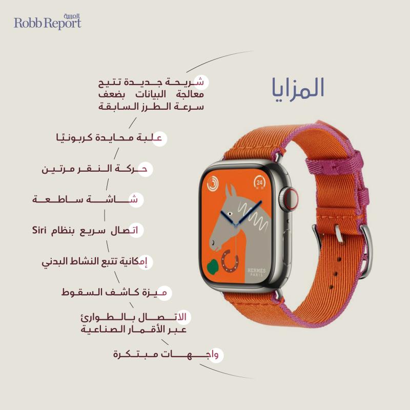 تعاون آبل وهيرميس يسهم في الارتقاء بمزايا ساعة Apple Watch Hermès Series 9